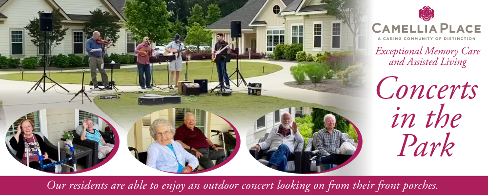 Concerts in the Park are a lovely way for Assisted Living residents to enjoy the afternoon.